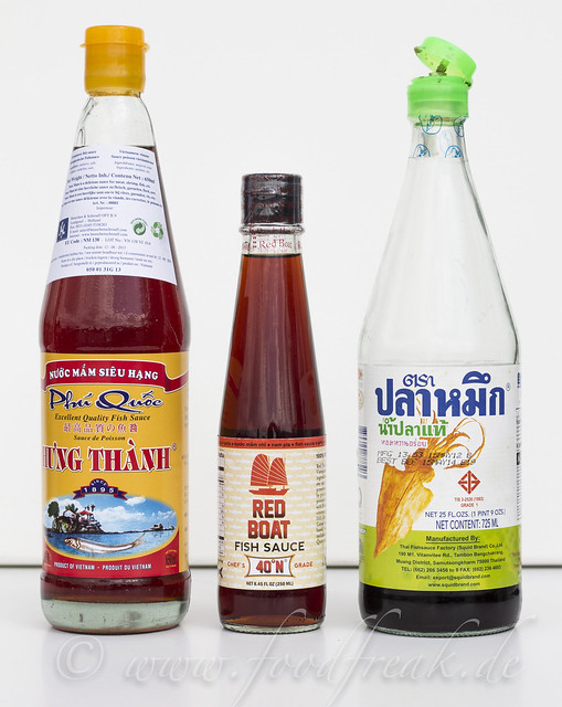 three brands of Asian fish sauce